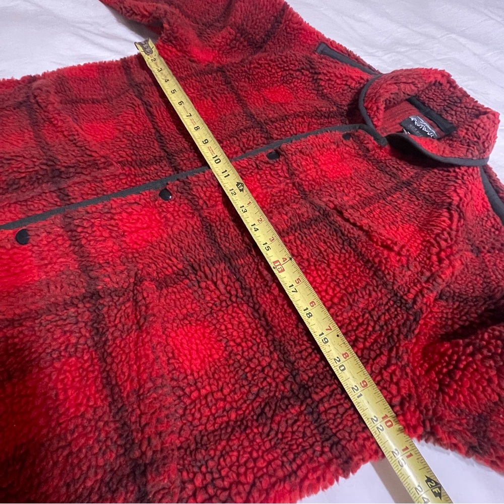 J. Crew Wallace‎ & Barnes sherpa fleece jacket in plaid Red and Black - Picture 10 of 14